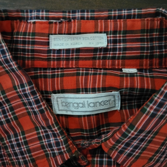 Bengal Lancer plaid button down long sleeve blouse, Size Large - Picture 6 of 7